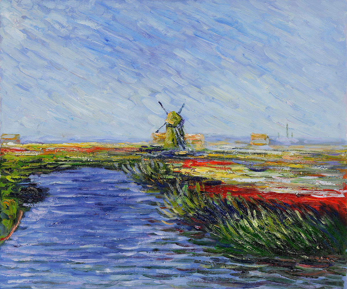Tulip Field in Holland by Claude Monet